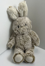 Pottery Barn Kids Brown White Fluffy Stuffed Plush Bunny Rabbit 14” - £9.71 GBP