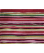 Braemore Fabric Stripe Multi color red orange maroon green pink 63&quot; x 54... - $33.55 CAD
