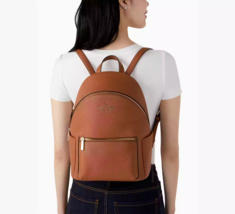 NWB Kate Spade Leila Dome Backpack Brown Leather K8155 Warm Gingerbread Gift Bag - $132.65