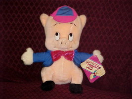10&quot; Porky Pig Plush Toy With Tags and Outfit Poseable Tail 1987 Warner B... - $24.99