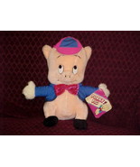 10&quot; Porky Pig Plush Toy With Tags and Outfit Poseable Tail 1987 Warner B... - $470.09 MXN