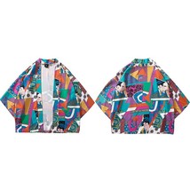 Japanese Ukiyoe Kimono Jackets 2022 Mens Harajuku Streetwear Jacket Coat Spring  - £62.78 GBP