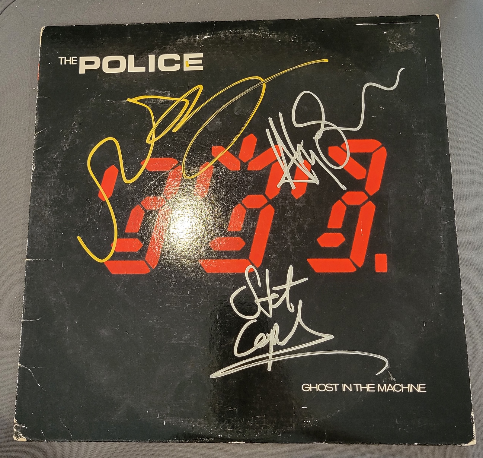 The Police signed lp Ghost In The Machine , 3 members, Original, Vintage... - $125.00