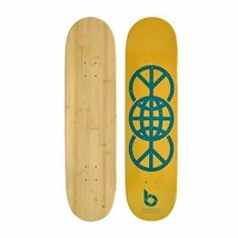 Gold World Peace Graphic Bamboo Skateboard (Deck Only) - $59.00