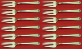 George II Rex Hand Chased By Watson Sterling Silver Salad Fork Set 12 pcs 6 5/8" - $1,419.66