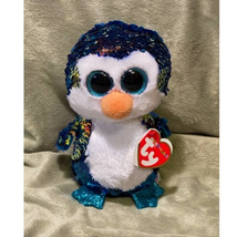 Ty Beanie Flippables 7&quot; Payton Penguin Sequin Plush, Limited Collection 2018 NWT - £9.49 GBP