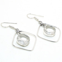 White Topaz Gemstone Handmade Black Friday Gift Earrings Jewelry 1.80" SA 8283 - £3.18 GBP