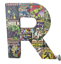 Marvel Retro Comic Wood Letter &quot;R&quot; 10&quot; Edge home Wall Hanging/Table - £18.37 GBP