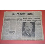 Eisenhower Death Tragedy Newspaper Vintage 1969 March 28 - £31.45 GBP