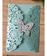 50pcs Butterfly Wedding Invitation,Laser Cut Invite,Engagement Invitations - $82.42 CAD