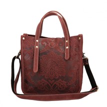 Retro Genuine Leather Women Bag Natural Cowhide Handbag Leisure Large Capacity F - £94.96 GBP