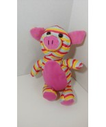 Kellytoy Plush pink blue yellow striped pig small  - $7.27