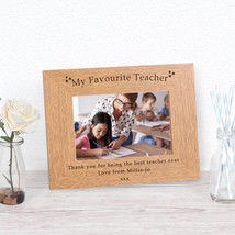 Personalised Engraved My Favourite Teacher Wooden Photo Frame Teacher Th... - £11.76 GBP