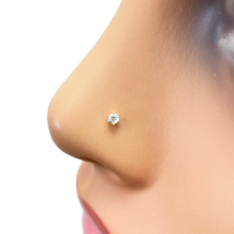 22ct Yellow Gold Six Claw Prong Small Nose Stud/Pin 2.3mm Length - $60.96