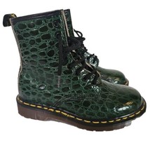 Dr Martens 1460 England Lace Up Green Croc Ankle Combat Boots UK 4 US 6.... - £93.44 GBP