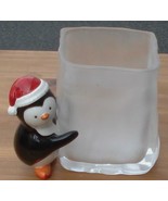 Wonderful Satin and Polished Glass Planter with Ceramic Penguin Attachme... - $490.78 MXN