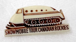 Vintage Snowmobile Tour Canadian Rockies Hard Plastic Brooch Pin Made in... - $18.32