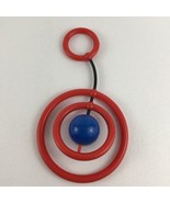 Vintage 70s Baby Toy Johnson &amp; Johnson Red Rings Rattle Teether 1977 Par... - £31.11 GBP