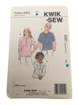 Kwik Sew Sewing Pattern 2421 Boys Girls Shirts Top 8-14 Long Sleeves Cuffs Uncut - $9.99