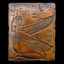 Ma'at Isis Egyptian goddess Relief sculpture plaque in Bronze Finish - $19.79