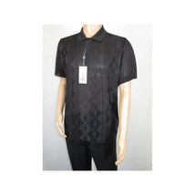 Mens Polo Shirt Slinky Sheer Short Sleeves Soft Touch by Stacy Adams 57007 black image 3