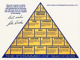 John R. Wooden Motivational Poster The Pyramid Of Success, Rolling Package - £33.77 GBP