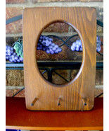 CARVED WOOD HANDMADE FRAME FOR 6 X 5  INCH OVAL PICTURE 3 KEY HOLDERS PR... - $25.73