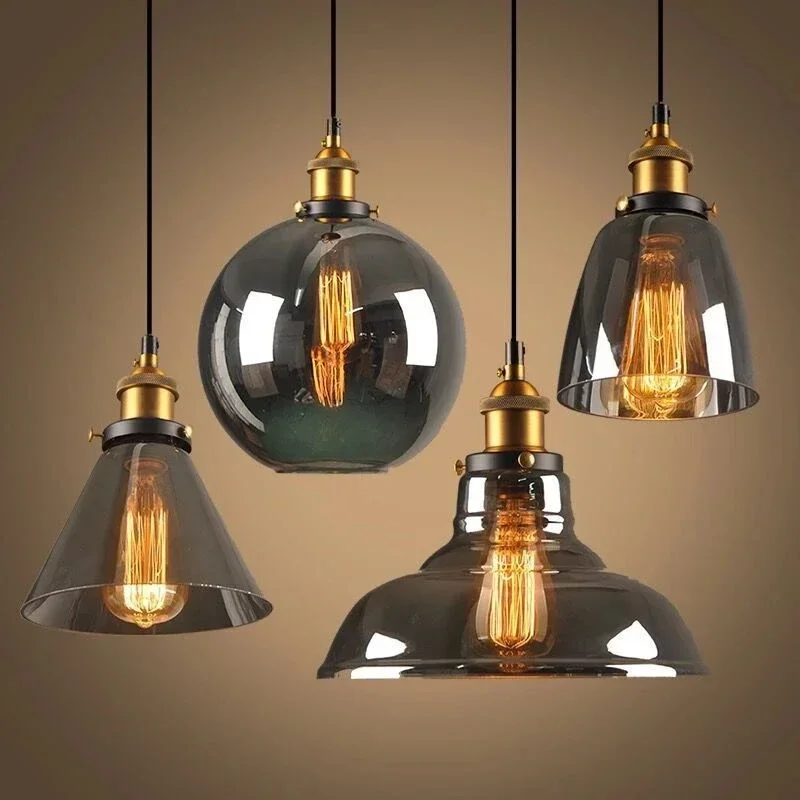  hanging russia loft luminaire modern bedroom pendant lamp with clear gray amber colour thumb200