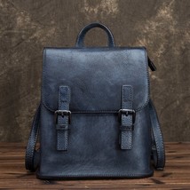 Women Backpack Travel Bag Daypack Brush Color Cowhide Vintage Genuine Leather Gi - £112.70 GBP