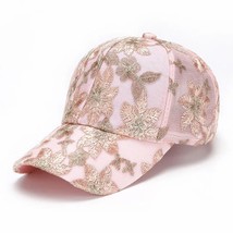 Lace Breathable Mesh Cap Embroidered Flower Baseball Cap Women&#39;s Casual Sunshade - £9.44 GBP