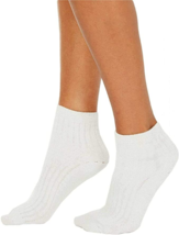 Womens Cozy Ribbed Fashion Socks White Shimmer One Size INC $9.99 - NWT - $2.69