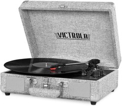 Portable Victrola Suitcase Record Player~Dual Bluetooth~3-Speed~Boy Girl... - $69.97