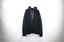 Vintage 90s Ralph Lauren Mens 2XL XXL Faded Heavyweight Full Zip Hoodie Black - £56.24 GBP