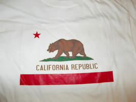California Republic White short sleeve logo T shirt California State Tee S-XL - £7.59 GBP