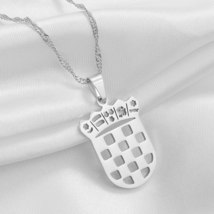 Anniyo Croatia Falg Charm Pendant Necklaces Women Girls the Croatian Jewelry #26 - £13.32 GBP