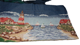 New Coastal Lighthouse Tapestry Valance Curtain Sailboat Nautical Ocean 52&quot; X 15 - £19.73 GBP