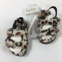 Nicole Miller Toddler Girls Leopard Slide Sandals Faux Fur Buckle Strap Sz 7 - £13.26 GBP