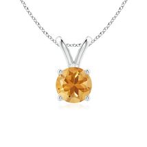 ANGARA 0.7 Ct Natural Citrine Round Shape Pendant Necklace in Sterling S... - $160.55+