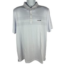 Travis Mathew Mens XL White Pima Cotton &amp; Polyester Polo Shirt Button Cl... - £17.83 GBP