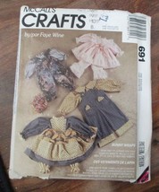 McCall's Crafts Pattern 691 Bunny Wraps clothes for country rabbits 14,20,25" in - $10.09
