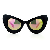 Super Oversized Cateye Sunglasses Cat Womens Fashion Mirror Lens UV 400 - £10.42 GBP