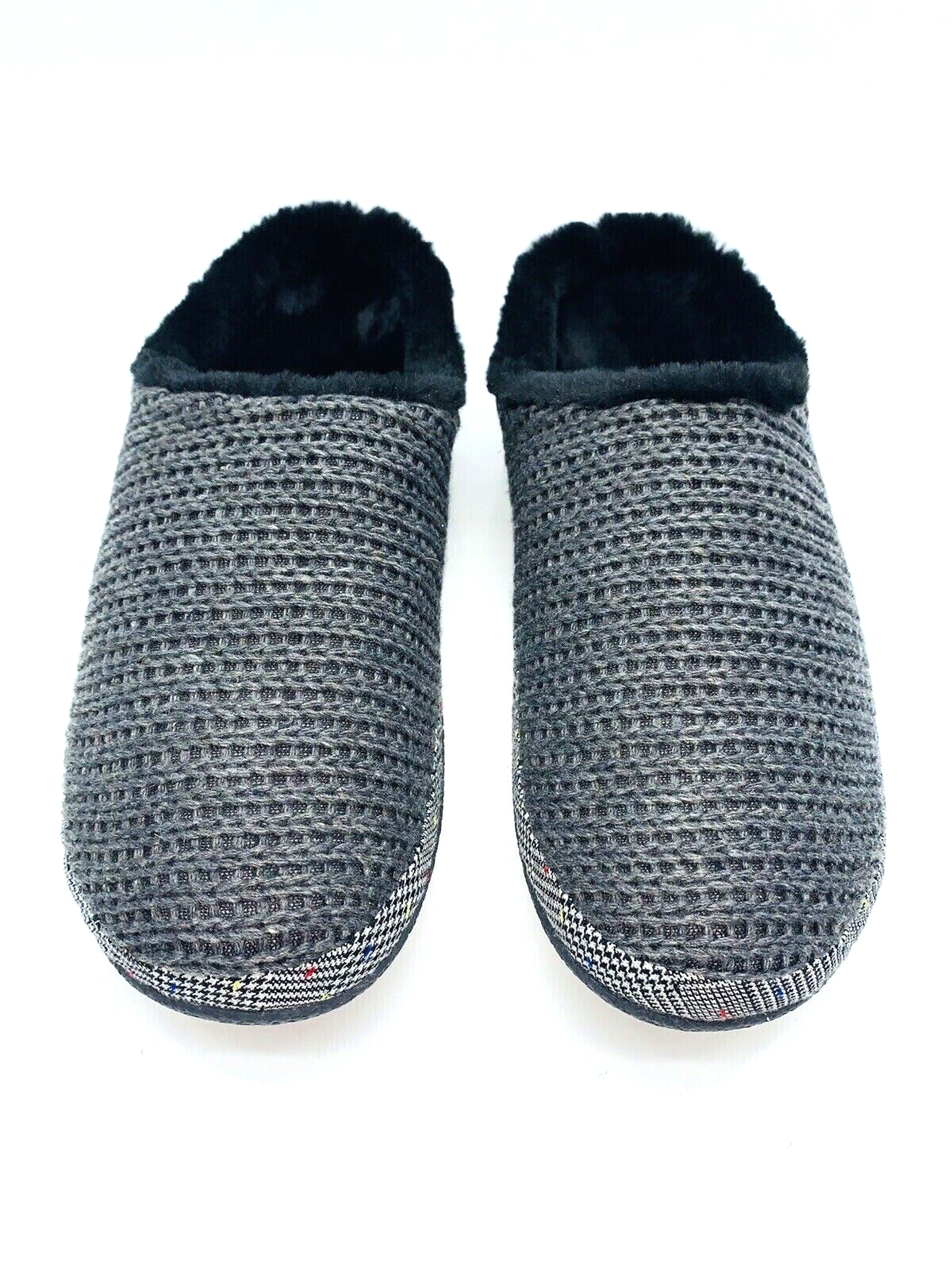 Toms black and white sweater cheap knit women's ivy slippers