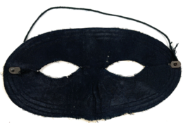 Vintage Lone Ranger 1960&#39;s Black Fabric Satin Mask Childs Costume Western Mattel - £35.97 GBP