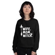 Wife Mom Witch Funny Sarcasm Saying Halloween Sweatshirt Black - $28.91+