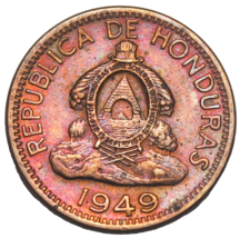 Honduras 2 Centavos, 1949 Au/Unc~Rare~Free Shipping~#A08 - ₹1,611.50 INR