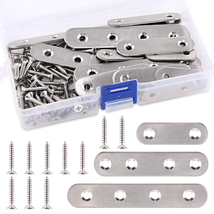 115Pcs 3 Sizes Stainless Steel Flat Straight Brace Brackets Metal Shelf Support - £16.62 GBP