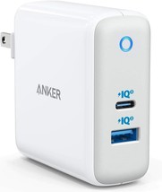 USB C Charger Anker 60W PIQ 3.0 &amp; GaN Tech Dual Port Charger PowerPort A... - $46.99