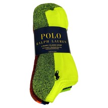 NWT 6-PAIRS PACK POLO RALPH LAUREN MSRP$28.99 MENS MULTICOLOR NO SHOW SO... - £17.25 GBP