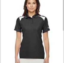 Under Armour Ladies Team Golf Colorblock Polo Black/White XS - $65 Retail - £13.95 GBP
