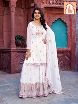 &quot;White Georgette Sharara Suit for Women, Party Wear - $47.50+